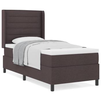 Boxspringbett mit Matratze Dunkelbraun 80x200 cm Stoff