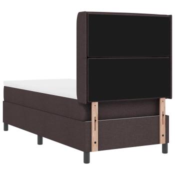 Boxspringbett mit Matratze Dunkelbraun 80x200 cm Stoff