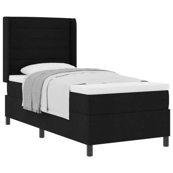 Boxspringbett mit Matratze Schwarz 100x200 cm Stoff