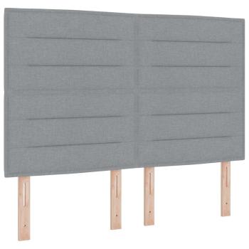 ARDEBO.de - Boxspringbett mit Matratze Hellgrau 140x190 cm Stoff