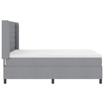 Boxspringbett mit Matratze Hellgrau 140x190 cm Stoff