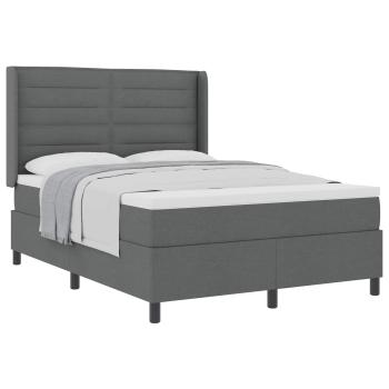 Boxspringbett mit Matratze Dunkelgrau 190 x 140 cm Stoff