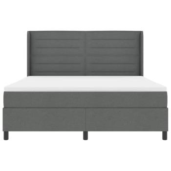 Boxspringbett mit Matratze Dunkelgrau 180x200 cm Stoff