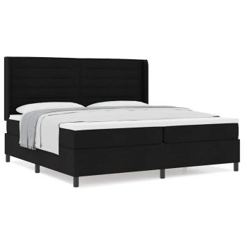 Boxspringbett mit Matratze Schwarz 200x200 cm Stoff