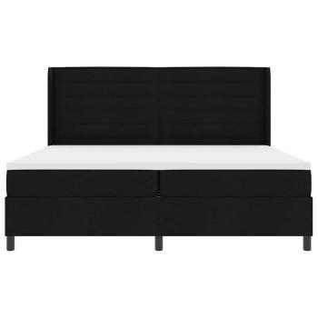 Boxspringbett mit Matratze Schwarz 200x200 cm Stoff