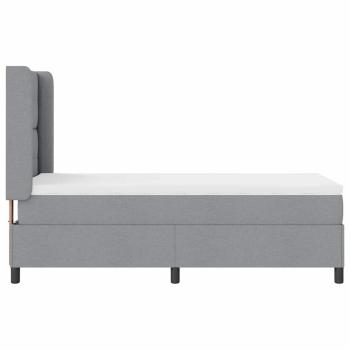 ARDEBO.de - Boxspringbett mit Matratze Hellgrau 80x200 cm Stoff