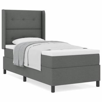Boxspringbett mit Matratze Dunkelgrau 90x200 cm Stoff