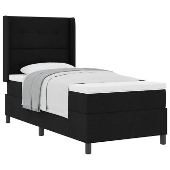 Boxspringbett mit Matratze Schwarz 100x200 cm Stoff