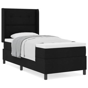 Boxspringbett mit Matratze Schwarz 100x200 cm Stoff