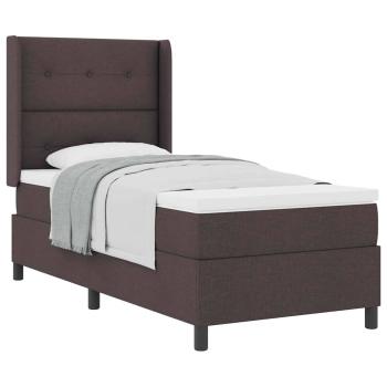 Boxspringbett mit Matratze Dunkelbraun 100x200 cm Stoff