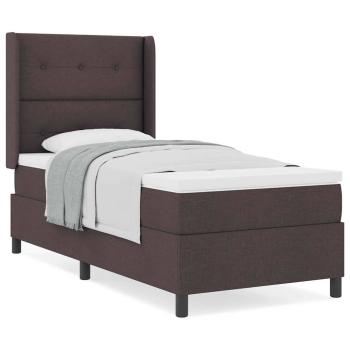 Boxspringbett mit Matratze Dunkelbraun 100x200 cm Stoff