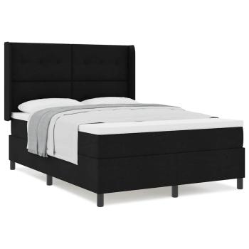 Boxspringbett mit Matratze Schwarz 140x200 cm Stoff