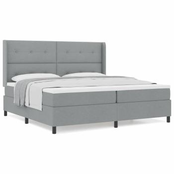 Boxspringbett mit Matratze Hellgrau 200x200 cm Stoff