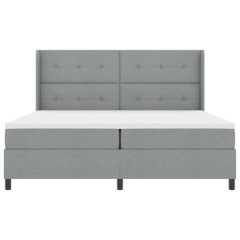 Boxspringbett mit Matratze Hellgrau 200x200 cm Stoff