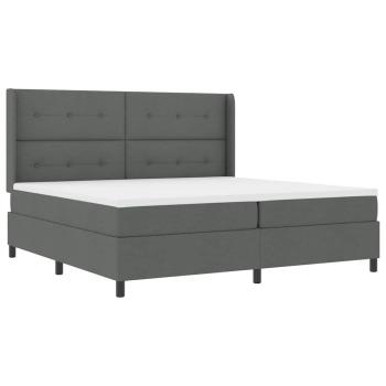 Boxspringbett mit Matratze Dunkelgrau 200x200 cm Stoff