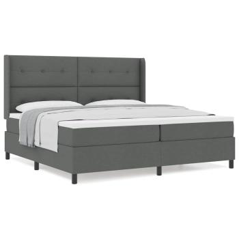 Boxspringbett mit Matratze Dunkelgrau 200x200 cm Stoff