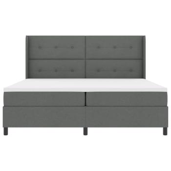Boxspringbett mit Matratze Dunkelgrau 200x200 cm Stoff