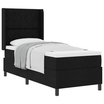 Boxspringbett mit Matratze Schwarz 80x200 cm Stoff