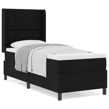 Boxspringbett mit Matratze Schwarz 80x200 cm Stoff