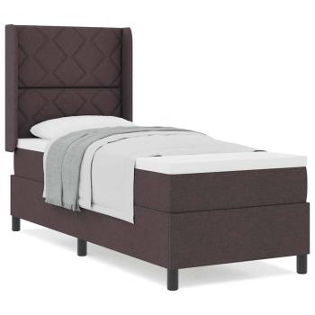 Boxspringbett mit Matratze Dunkelbraun 80x200 cm Stoff