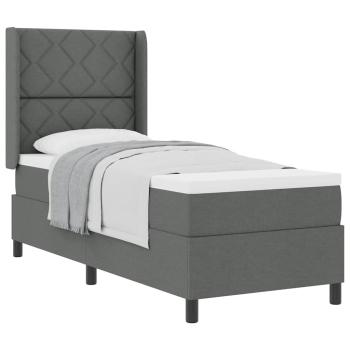 Boxspringbett mit Matratze Dunkelgrau 90x190 cm Stoff