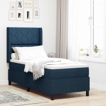 ARDEBO.de - Boxspringbett mit Matratze Blau 90x190 cm Stoff