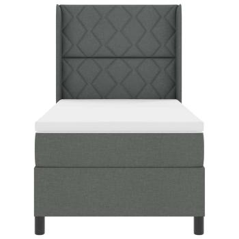 Boxspringbett mit Matratze Dunkelgrau 100x200 cm Stoff