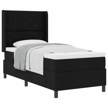 Boxspringbett mit Matratze Schwarz 100x200 cm Stoff