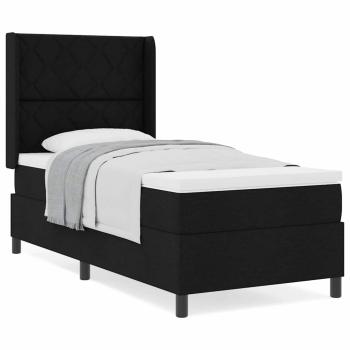 Boxspringbett mit Matratze Schwarz 100x200 cm Stoff