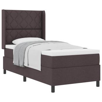 Boxspringbett mit Matratze Dunkelbraun 100x200 cm Stoff