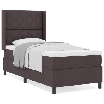 Boxspringbett mit Matratze Dunkelbraun 100x200 cm Stoff