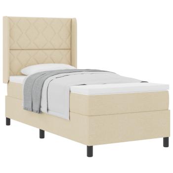 Boxspringbett mit Matratze Creme 100x200 cm Stoff