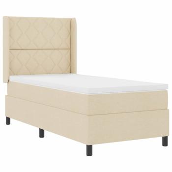 Boxspringbett mit Matratze Creme 100x200 cm Stoff
