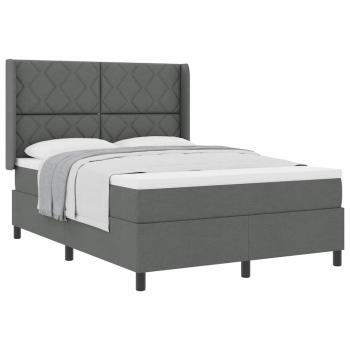 Boxspringbett mit Matratze Dunkelgrau 140x190 cm Stoff