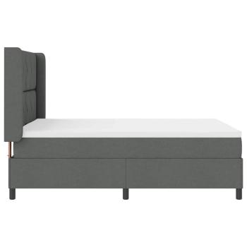 Boxspringbett mit Matratze Dunkelgrau 140x190 cm Stoff