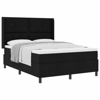 Boxspringbett mit Matratze Schwarz 140x200 cm Stoff