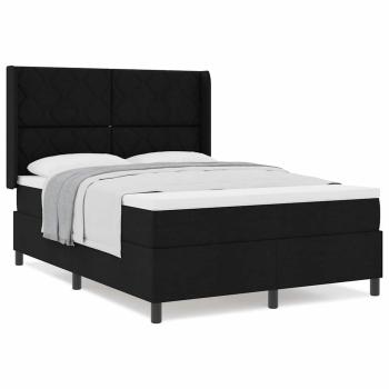 Boxspringbett mit Matratze Schwarz 140x200 cm Stoff