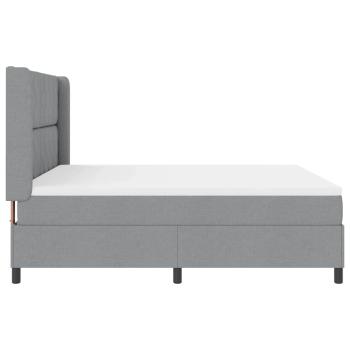 Boxspringbett mit Matratze Hellgrau 180x200 cm Stoff