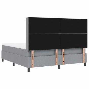 Boxspringbett mit Matratze Hellgrau 180x200 cm Stoff