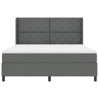 Boxspringbett mit Matratze Dunkelgrau 180x200 cm Stoff