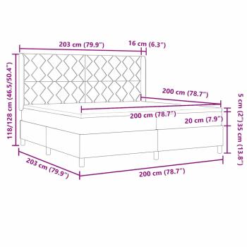Boxspringbett mit Matratze Hellgrau 200x200 cm Stoff