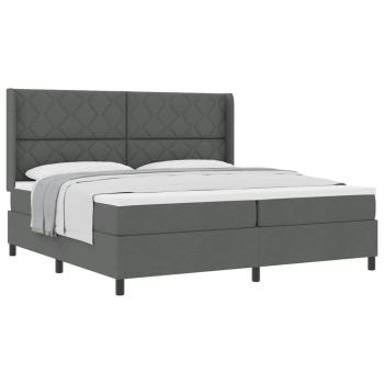 Boxspringbett mit Matratze Dunkelgrau 200x200 cm Stoff