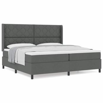 Boxspringbett mit Matratze Dunkelgrau 200x200 cm Stoff