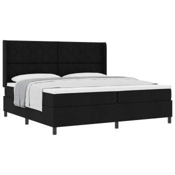 Boxspringbett mit Kissen Schwarz 200 x 200 cm Stoff