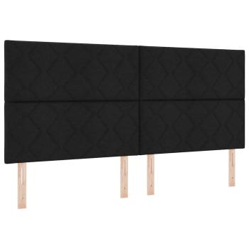 Boxspringbett mit Kissen Schwarz 200 x 200 cm Stoff
