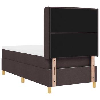 Boxspringbett mit Matratze Dunkelbraun 80x200 cm Stoff