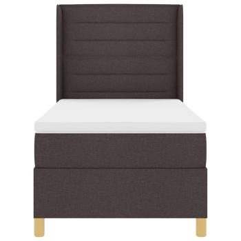 Boxspringbett mit Matratze Dunkelbraun 90x200 cm Stoff