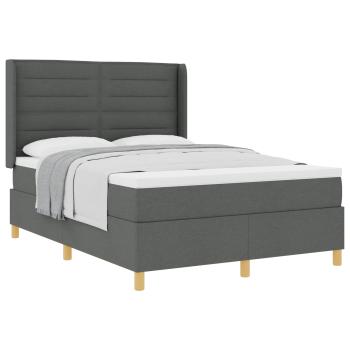 Boxspringbett mit Matratze Dunkelgrau 160x200 cm Stoff