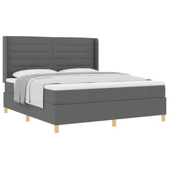 ARDEBO.de - Boxspringbett mit Matratze Dunkelgrau 180x200 cm Stoff