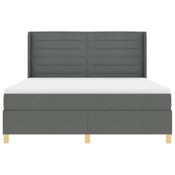 Boxspringbett mit Matratze Dunkelgrau 180x200 cm Stoff